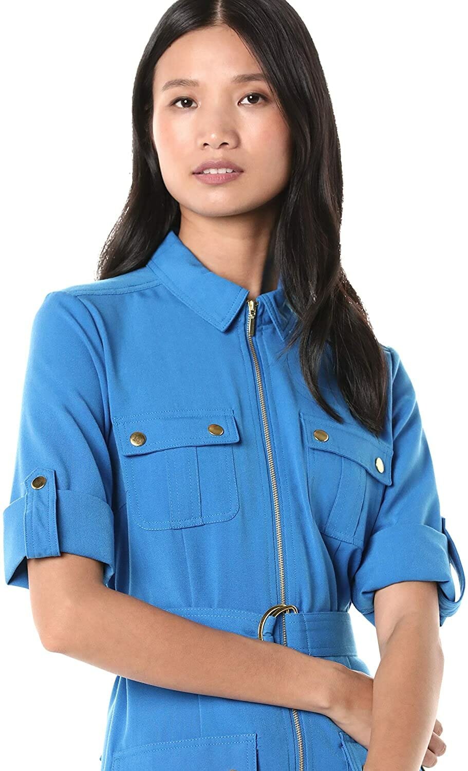 Sharagano Shirt Vestido Azul Mujer