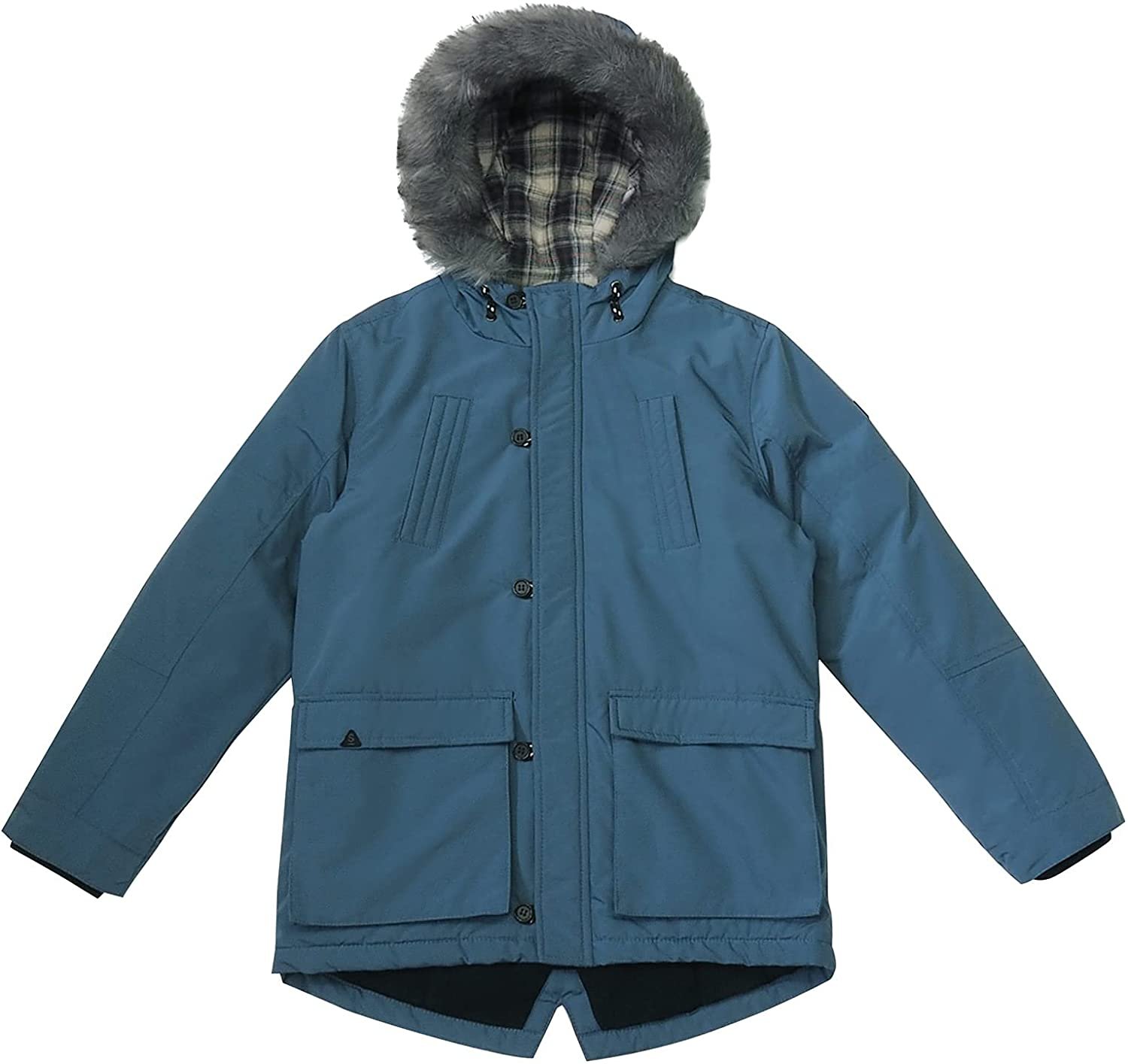 SOLOCOTE Boys Winter Coats Kids Winter Jacket Warm Thick Heavyweight Tough Long Windproof Outwear with Hood
